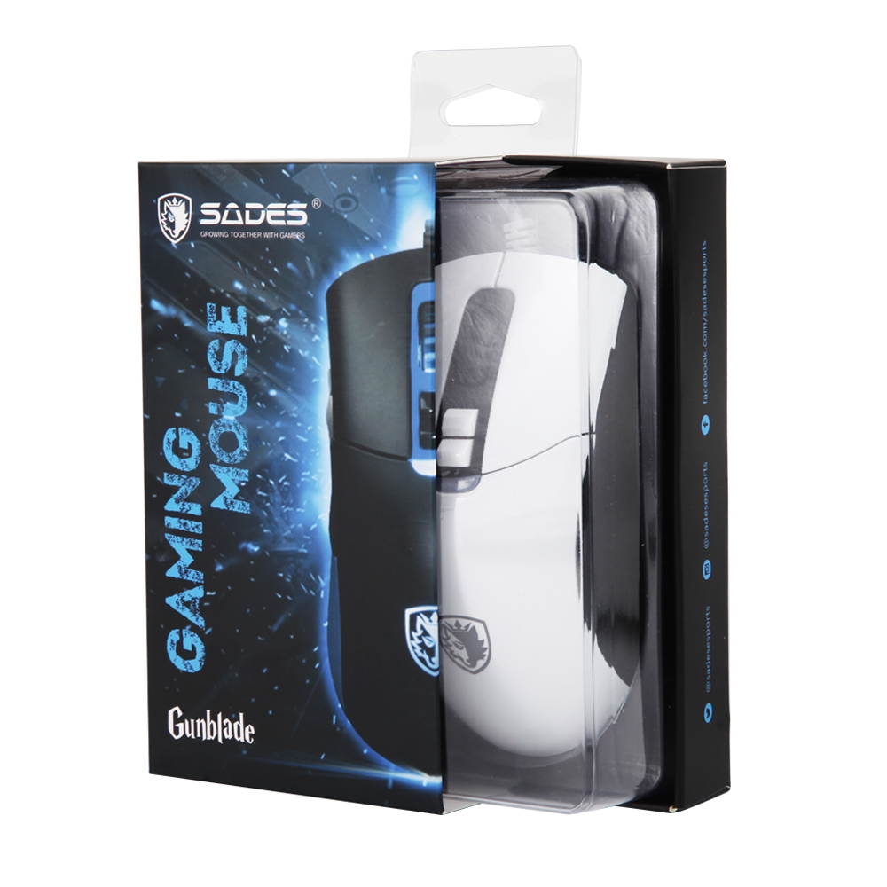 SADES GUNBLADE Gaming Mouse Wired 4-Level DPI 3000DPI 8 Buttons Opto-electronic