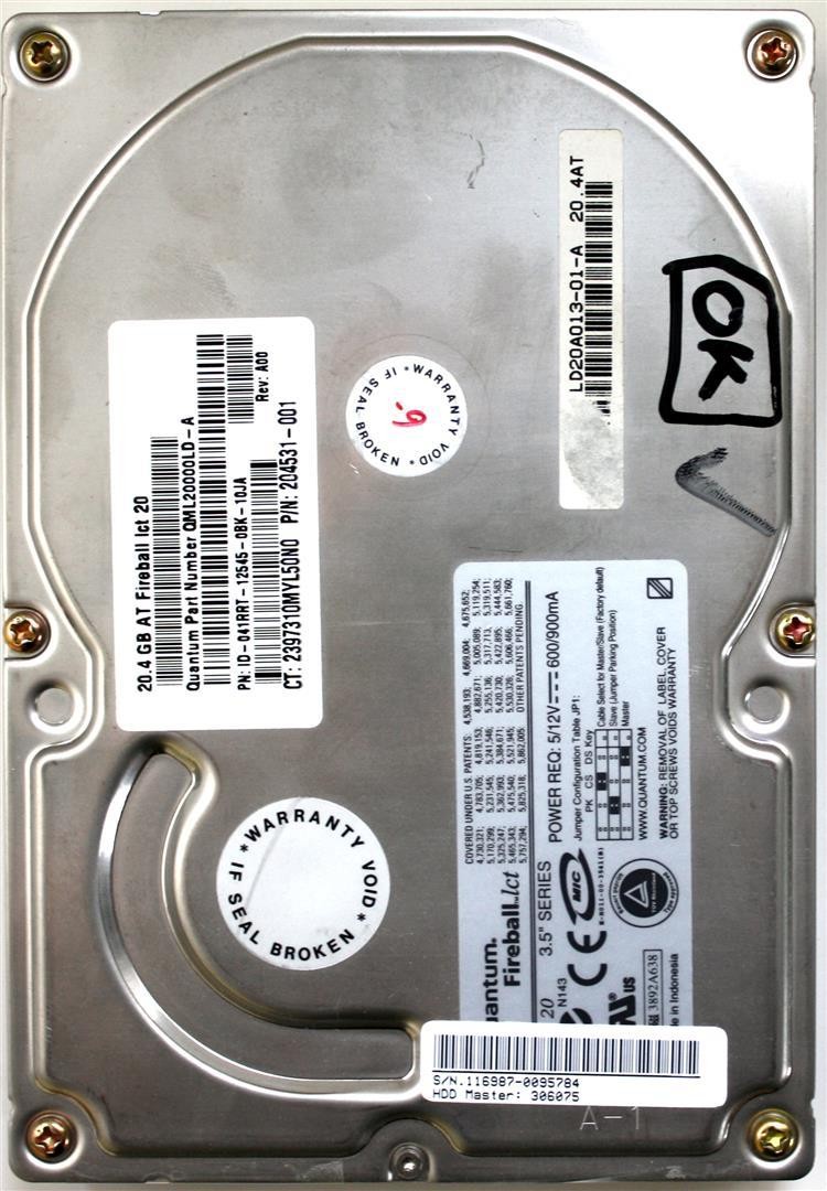 20.4GB AT FIREBALL lct20 QML20000LD-A 041RRT 204531-001 LD20A013