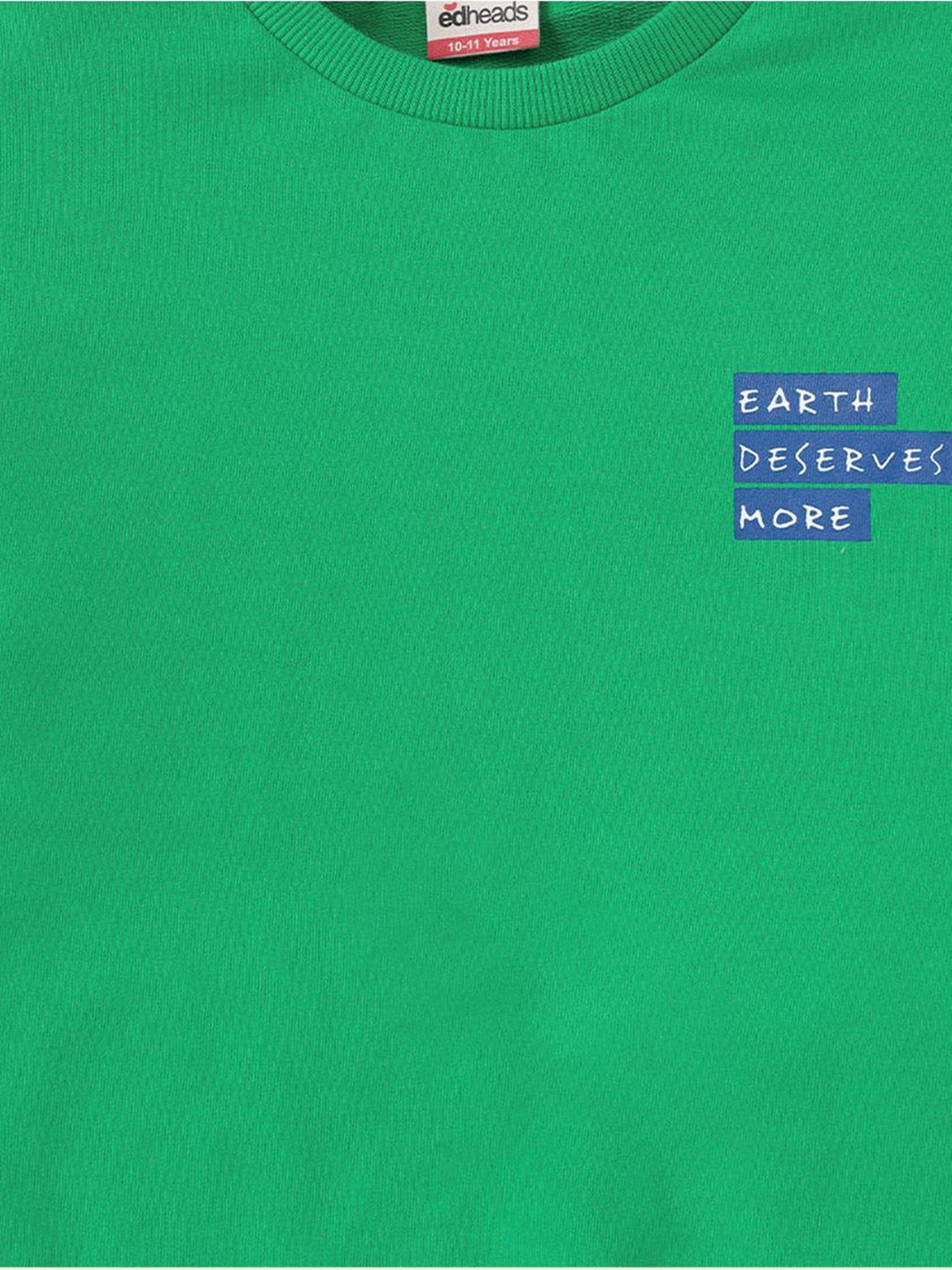 Edheads Kids Green & Blue Cotton Printed Full Sleeves Sweatshirt