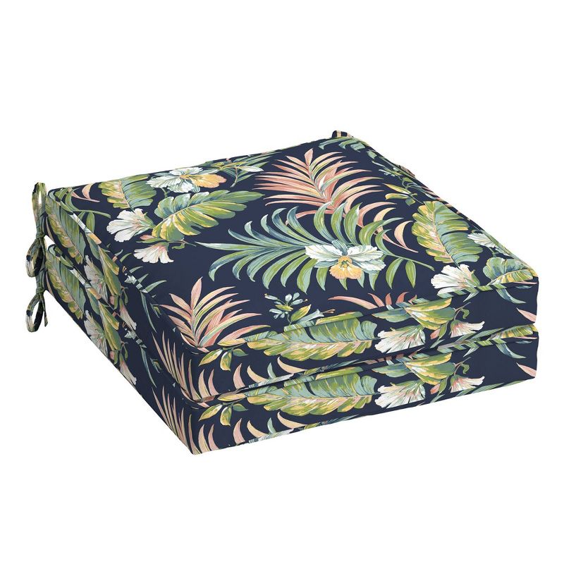 2pk Simone Tropical Outdoor Dining Seat Cushions Blue - Arden Selections