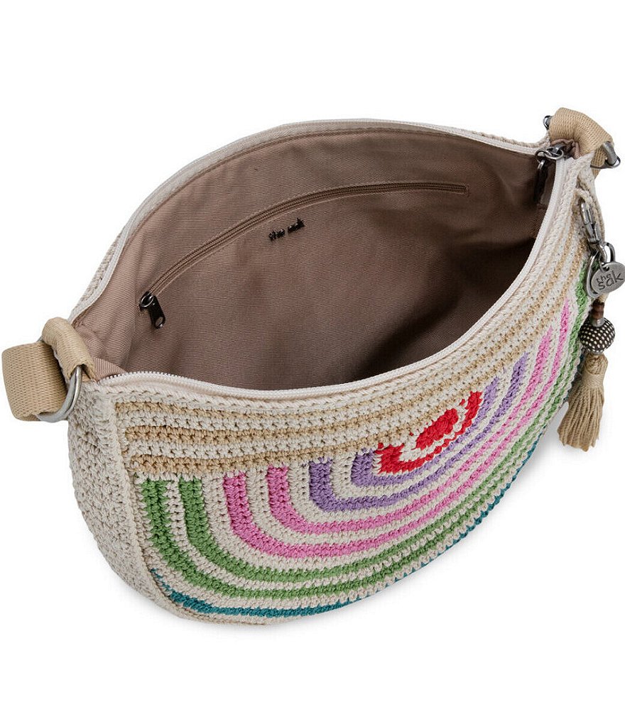 The Sak Ryder Crocheted Cresent Stripe Crossbody Bag