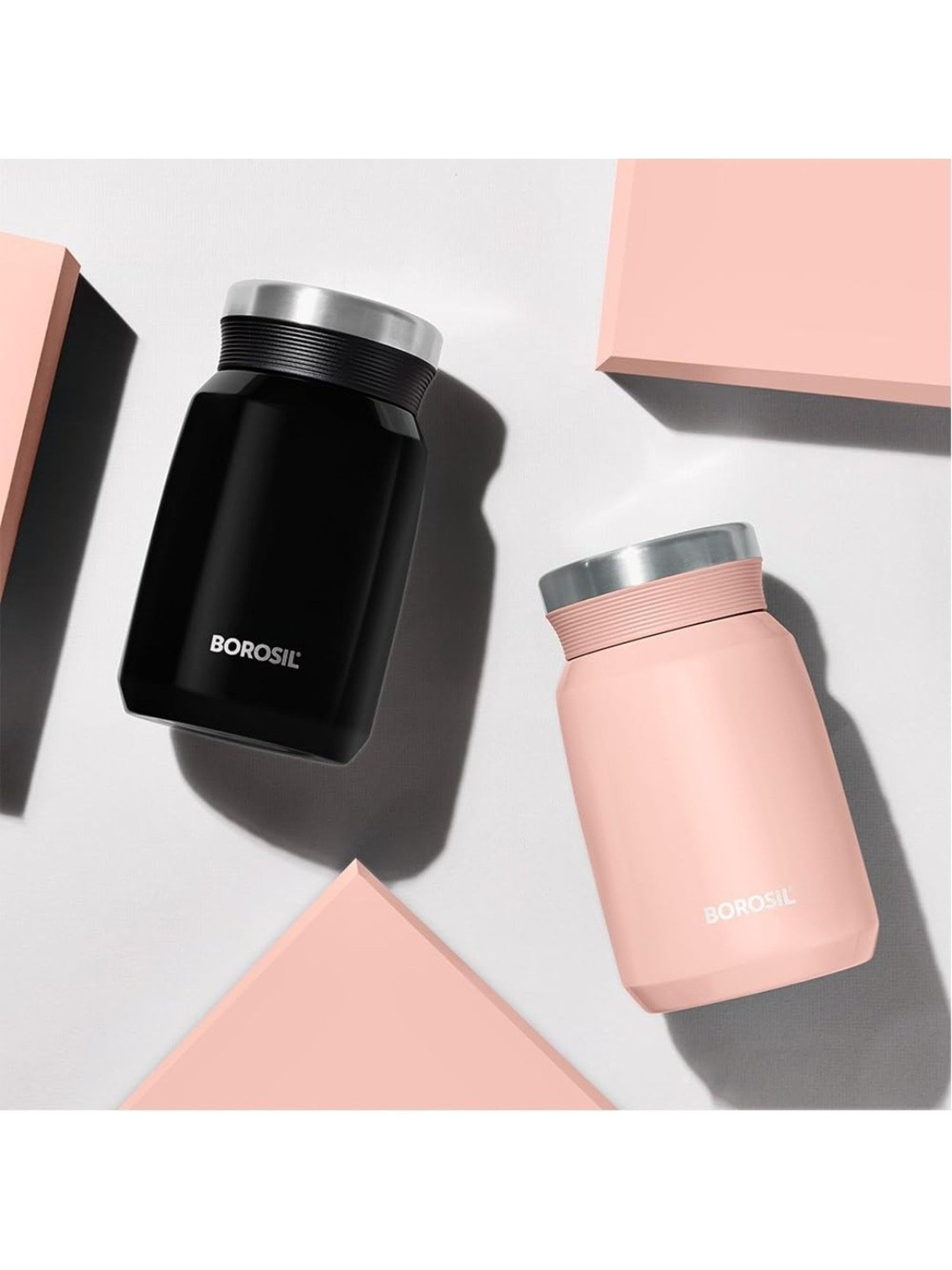 Borosil ?Black Stainless Steel Flasks (500 ML)