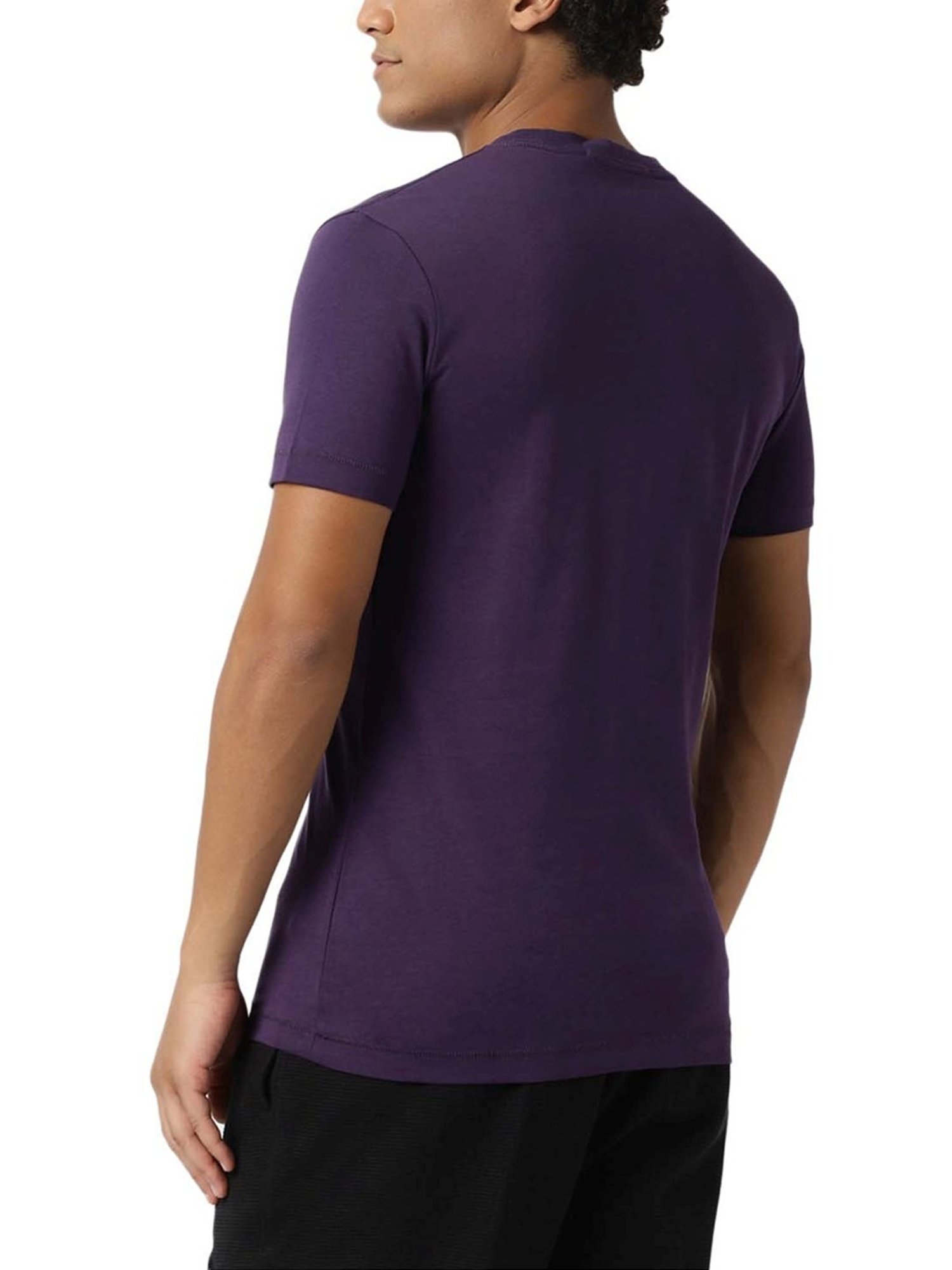 Calvin Klein Jeans Purple Velvet Logo Slim Fit T-Shirt