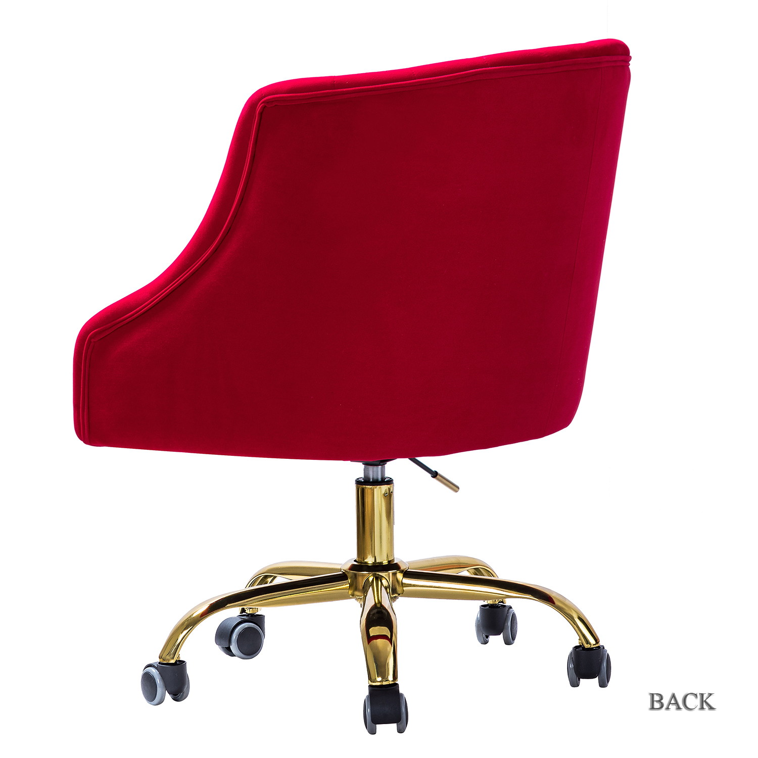 Jayden Creation Lydia Height Adjustable Velvet Task Chair with Swivel Gold Metal Base for Home Office, Bedroom, Living Room