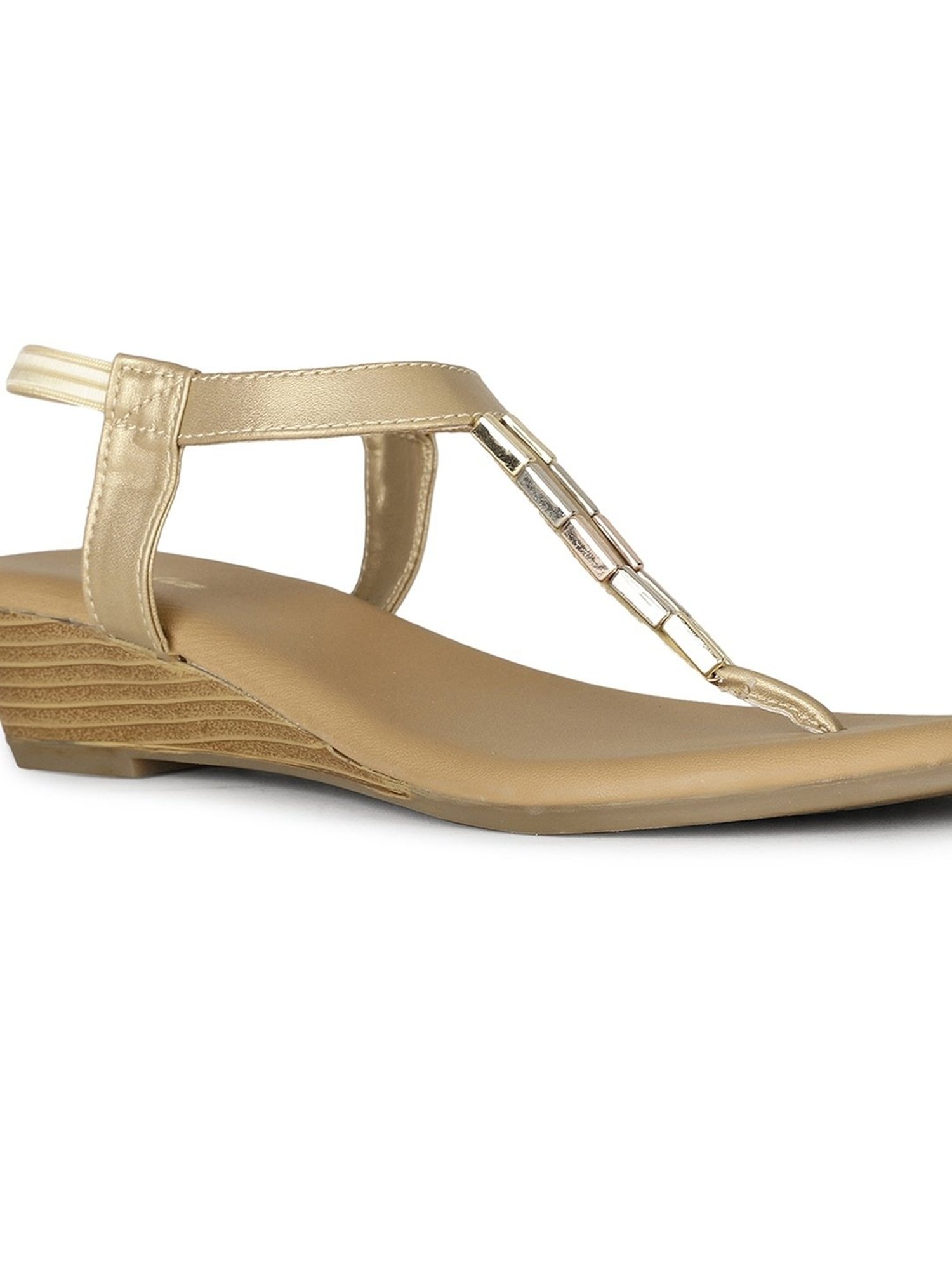 Bata Women's PETRA Tan T-Strap Wedges