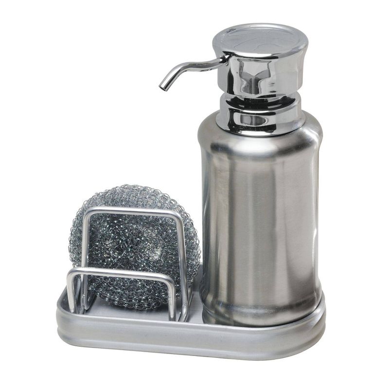 iDESIGN York Ergo Soap & Scrubby Center Silver