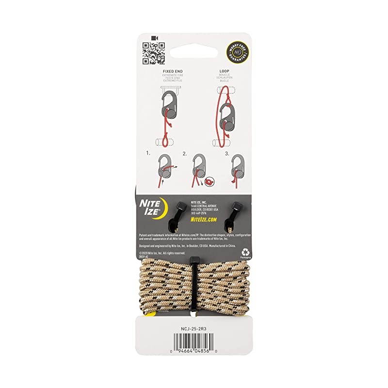 Ize NCJ252R3 CamJam Cord Tightener Plastic Tie Down Mechanism 2Pack Black