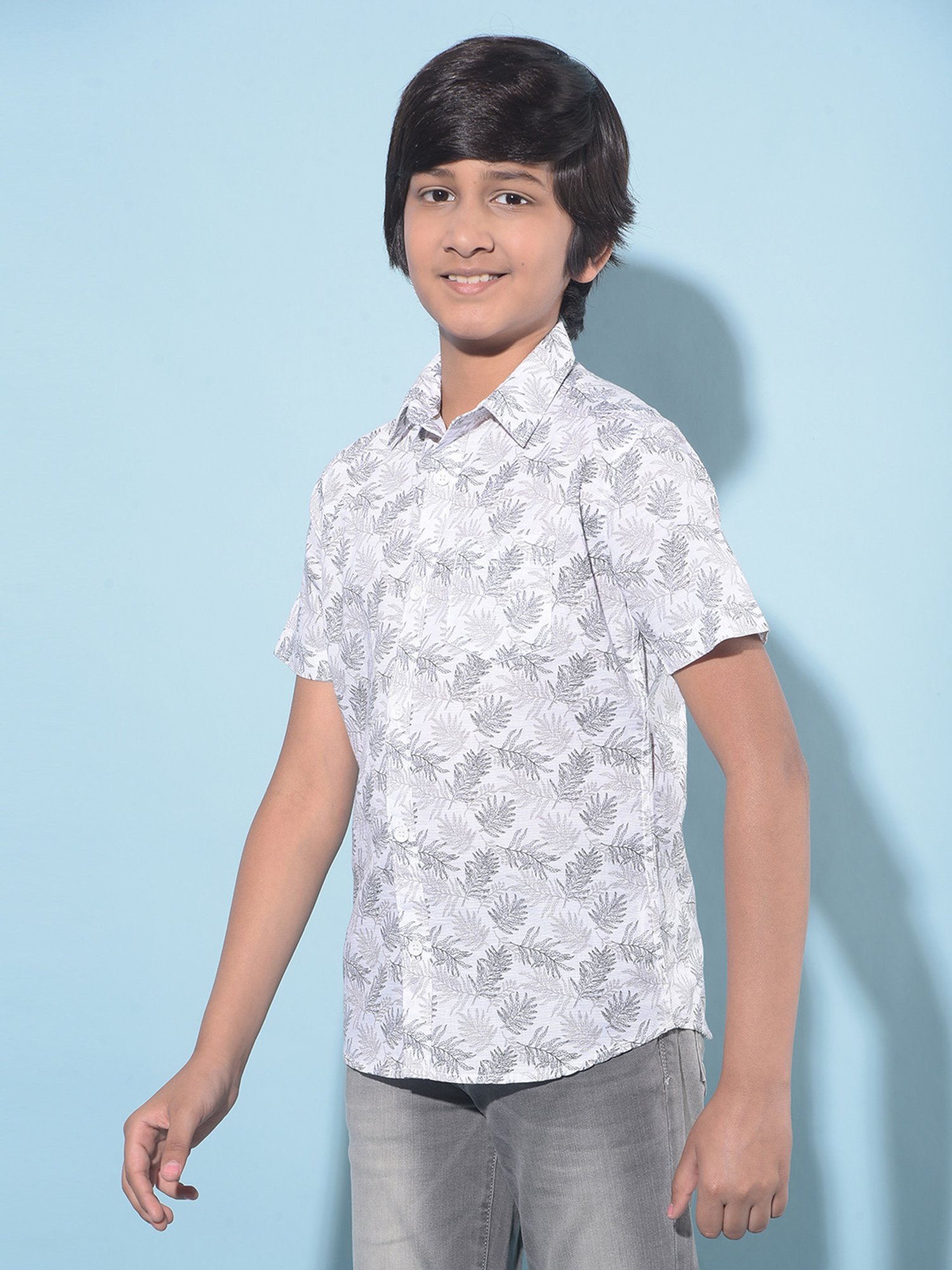 Crimsoune Club Kids White Printed Shirt
