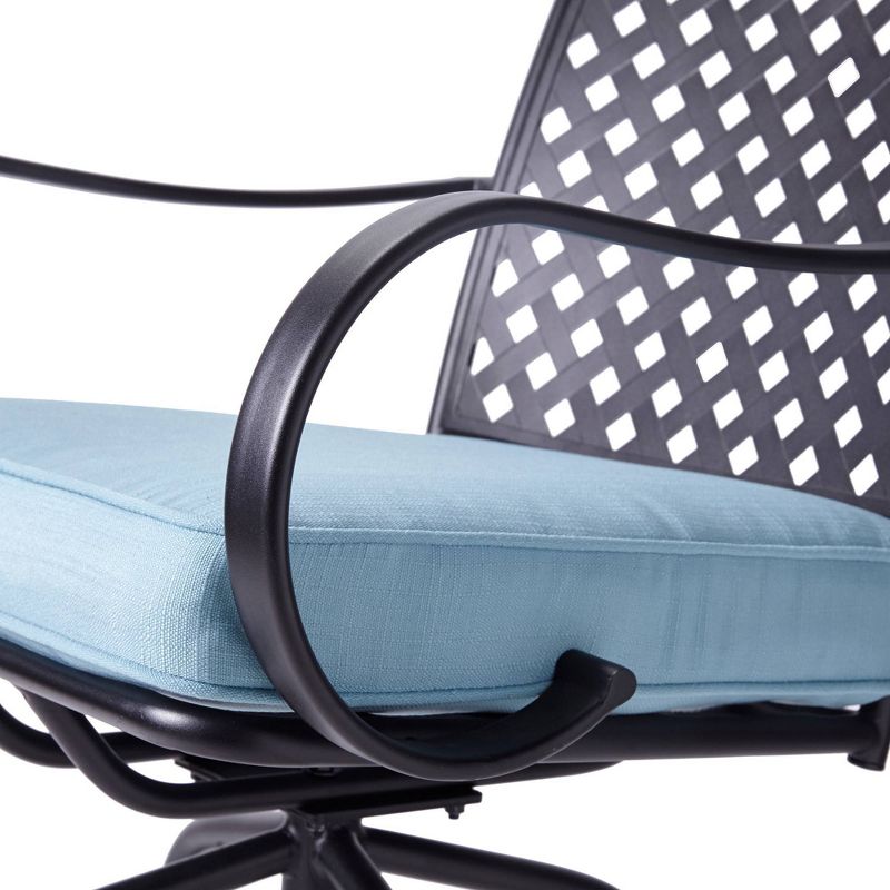 Peaktop 3pc Patio Swivel Bar Height Bistro Set with Cushions - Teamson