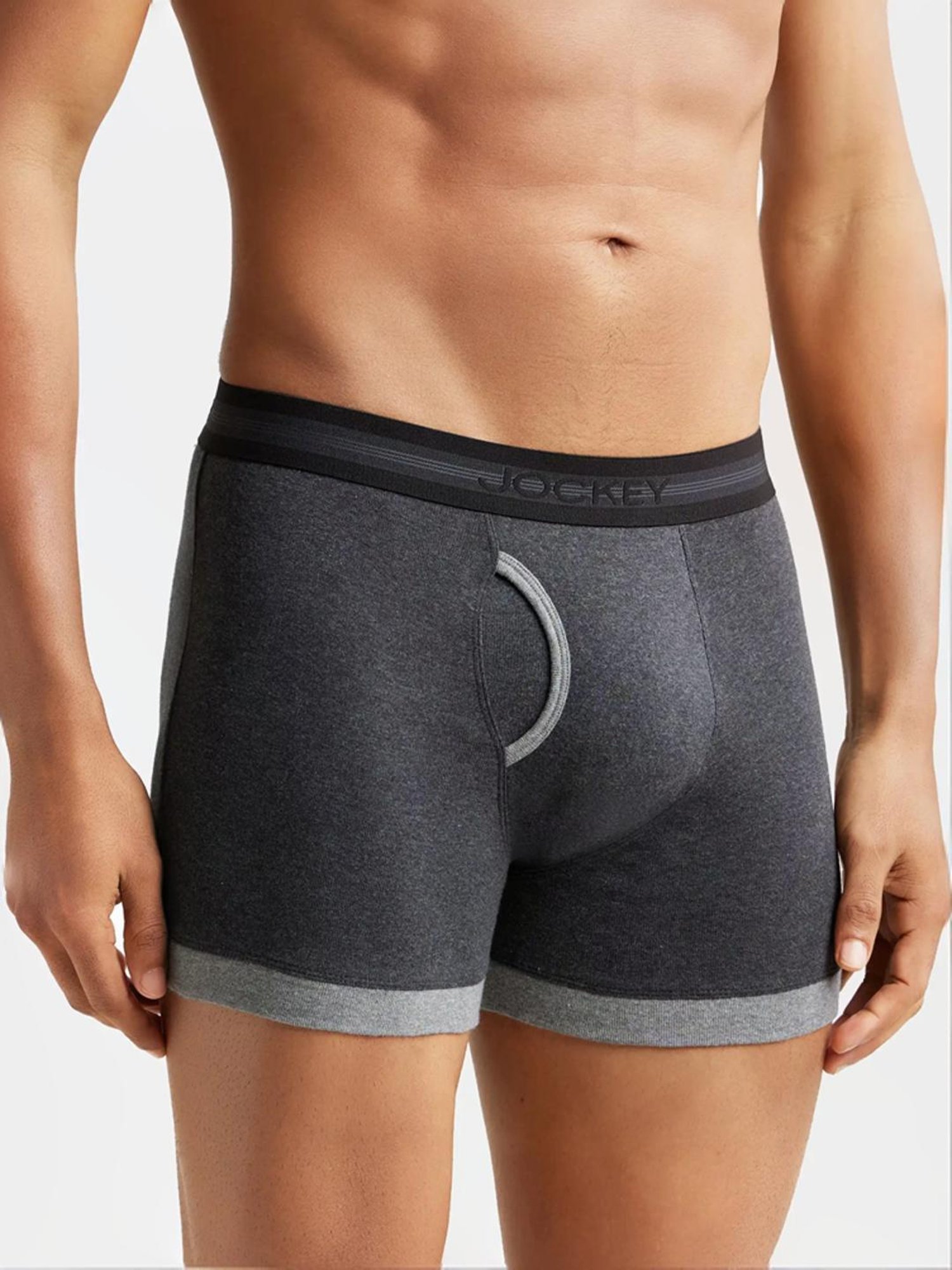 Jockey 1017 Navy Super Combed Cotton Rib Boxer Briefs with Stay Fresh Properties - Pack of 2