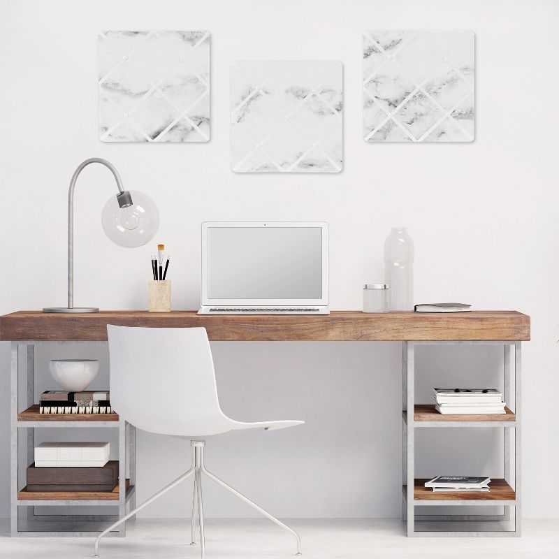 Marble Photo Memo Board (13x13) Black & White - Sweet Jojo Designs