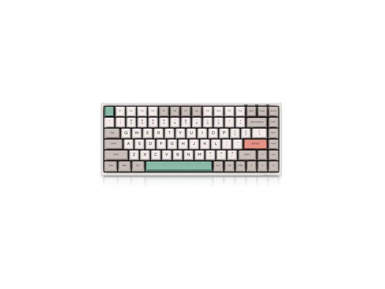 Kofure 3084 9009 Retro 84 Keys Mini Gaming Mechanical Keyboard Cherry MX Blue Switches Double Shot Dye Sub PBT Keycaps NKRO Detachable USB Type-C White/Grey/Pink/Green Blue Cherry MX