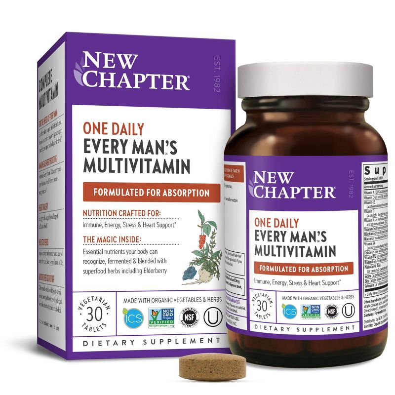 New Chapter Men's One Daily Multivitamin Tablets - 30ct