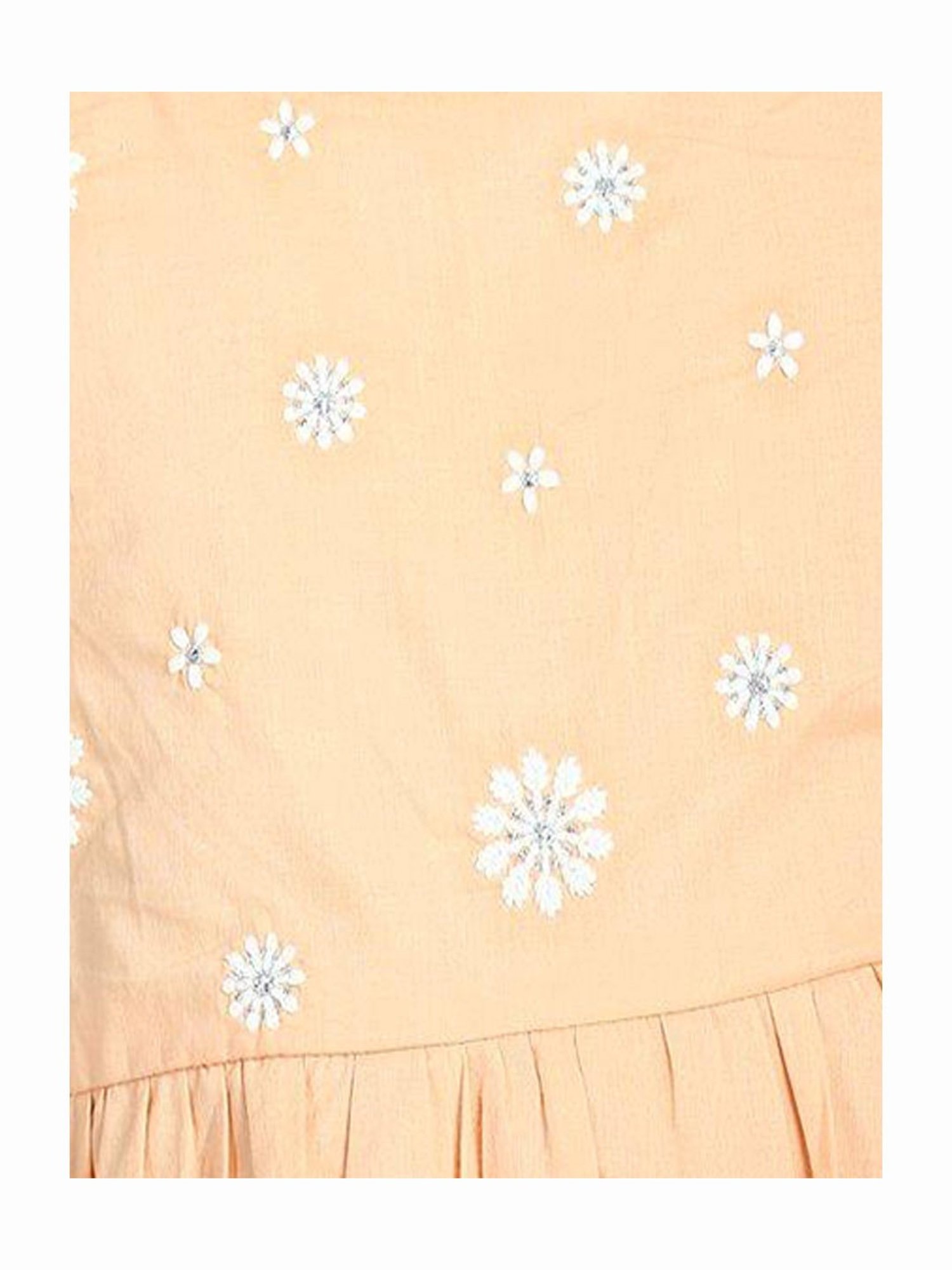 Biba Girls Orange Embroidered Dress