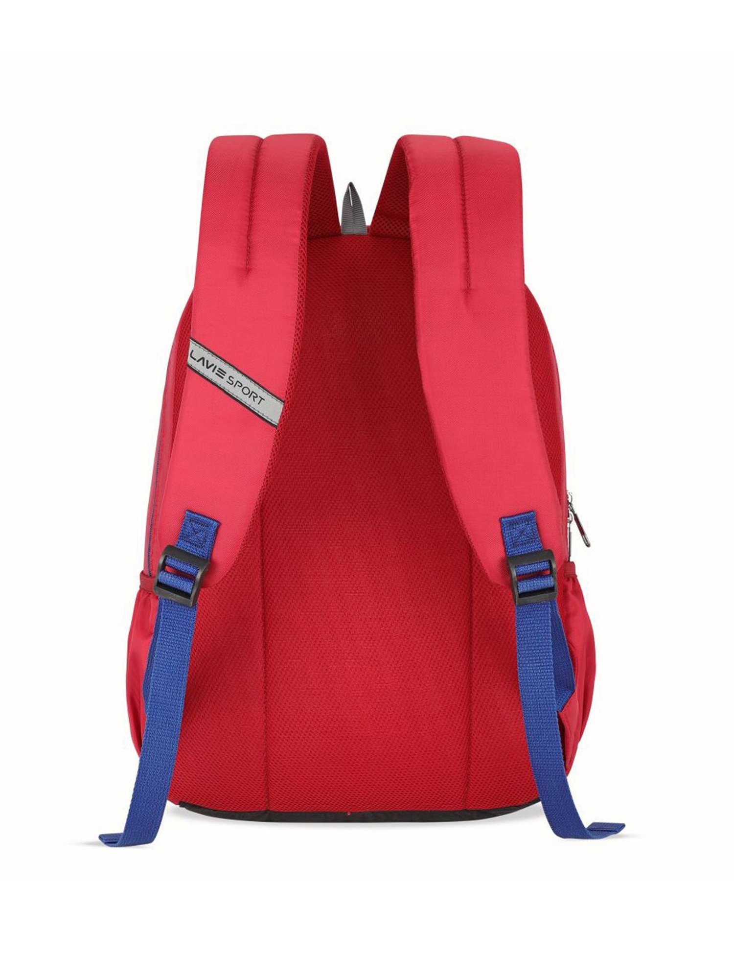 Lavie Sport Nautical Red Polyester Striped Backpack - 26 Ltrs