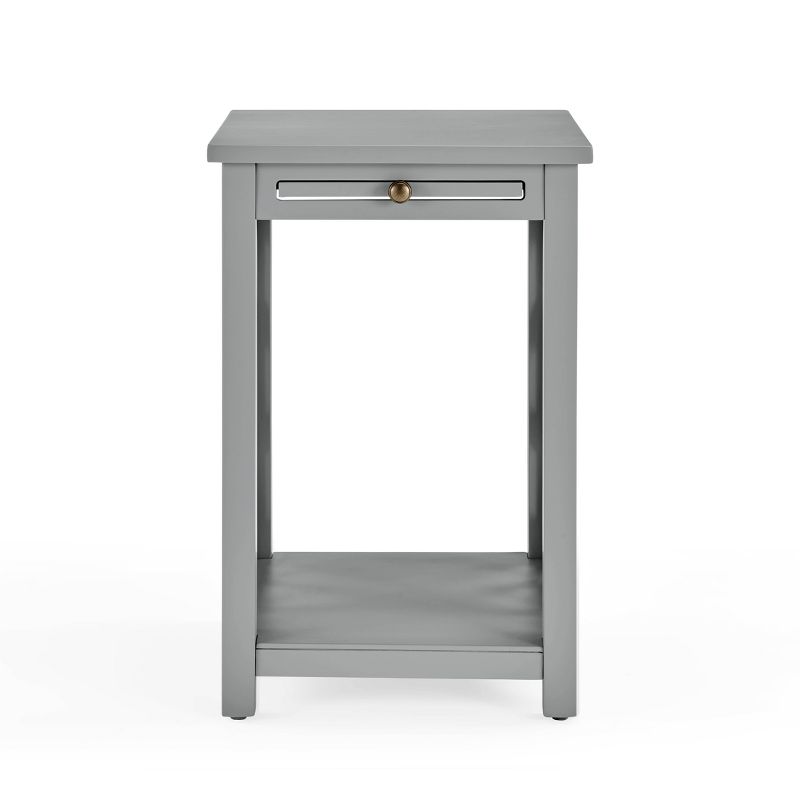 Middlebury Wood End Table with Tray Shelf and Bottom Shelf Gray - Alaterre Furniture