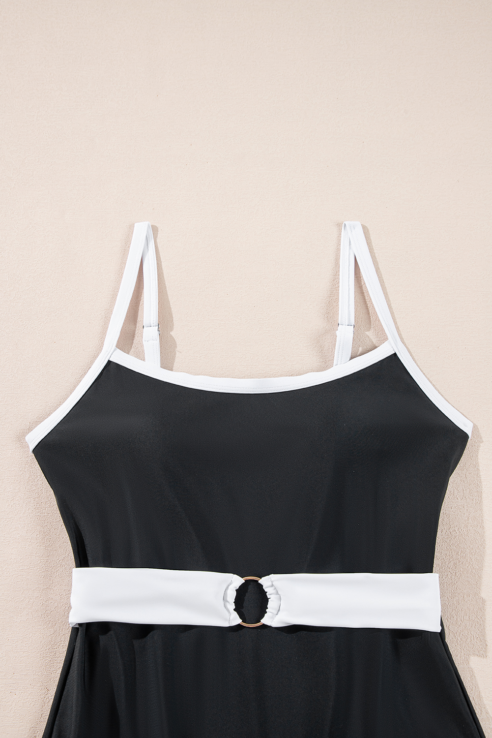 Black Plant Print Zip Front Half Sleeve One Piece Swimsuit