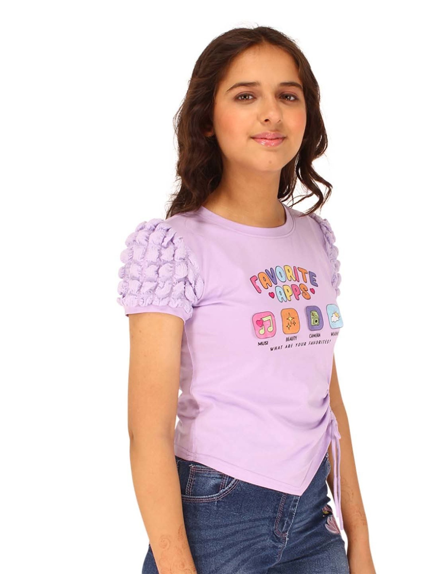 Cutecumber Kids Purple Printed Top