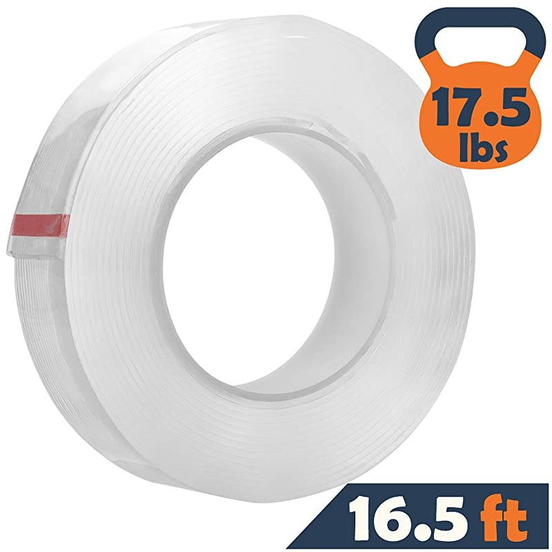 Premium Nano Tape | Double Sided Tape Heavy Duty | Reusable Adhesive Tape | Removable Washable Multipurpose Mounting Tape Gel Grip Tape | Carpet Tape for Home Office Car Poster Wall165FT5M