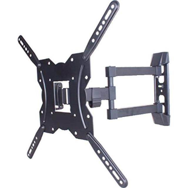 onn 63607253 ultra slim fullmotion 23"55" tv mount, black w/builtinlevel