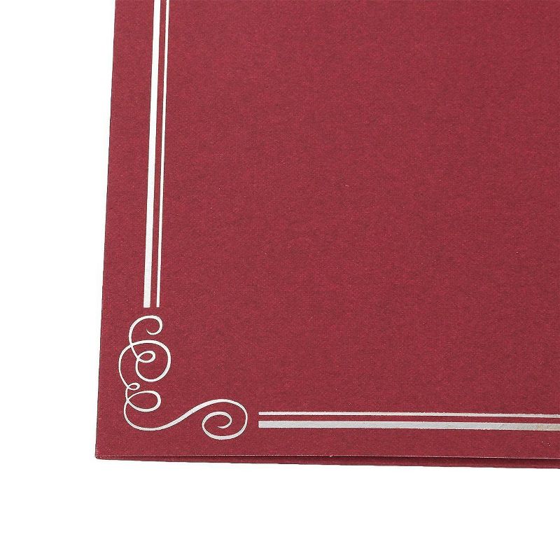 12-Pack Certificate Holder, Diploma Cover for Letter Size Award & Certificates, Red, Silver Foil, 11.2" x 8.8"