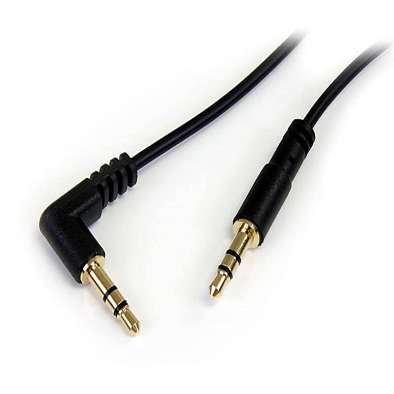 com 6 ft Slim 35mm to Right Angle Stereo Audio Cable MM MU6MMSRA