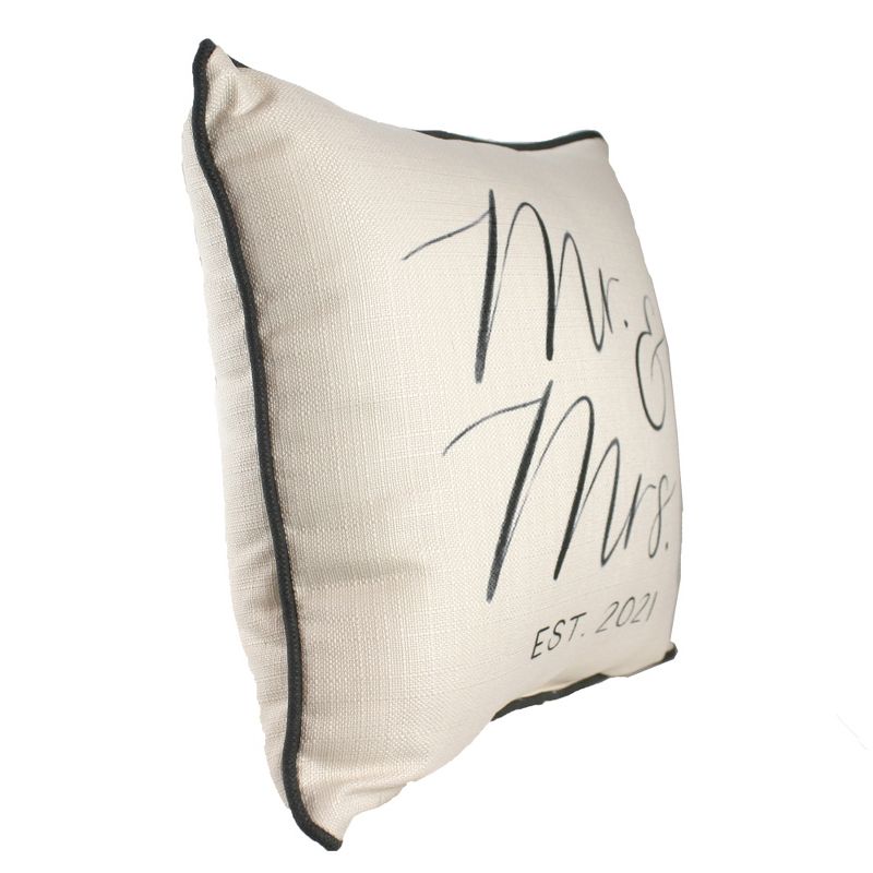 Home Decor 17.0" Dreamer Mr & Mrs Est 2021 Wedding Pillow  -  Decorative Pillow