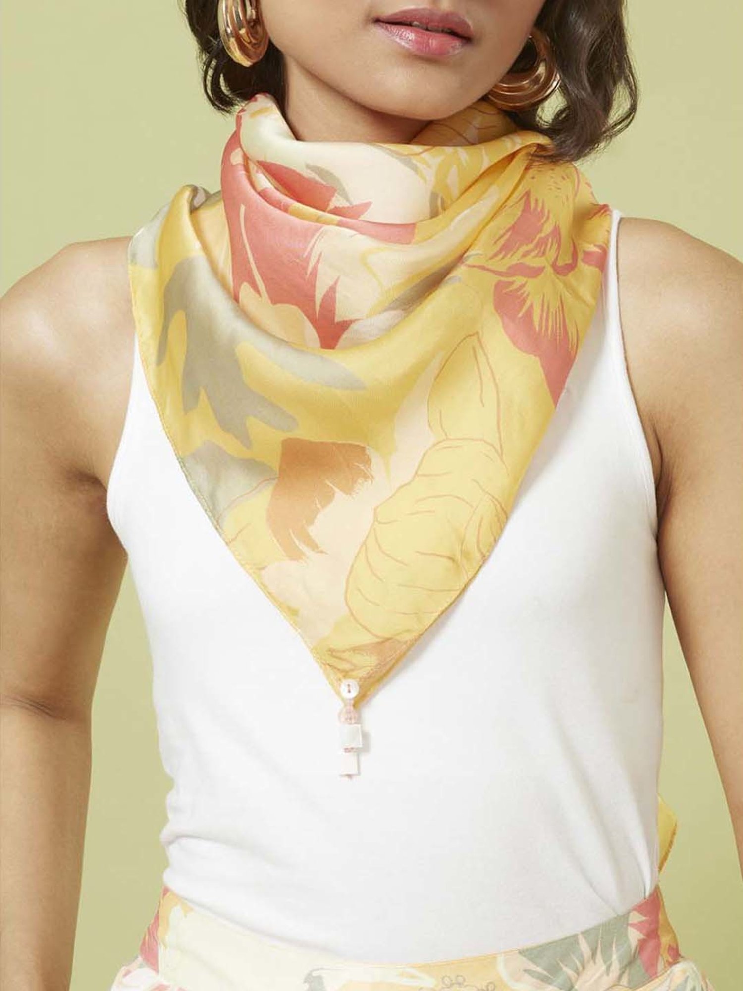 Marigold Lane Yellow Printed Stole