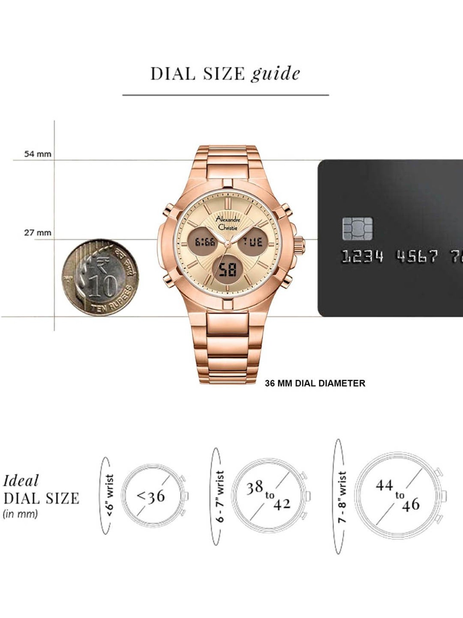 ALEXANDRE CHRISTIE 9400LHBRGLN Analog-Digital Watch for Women