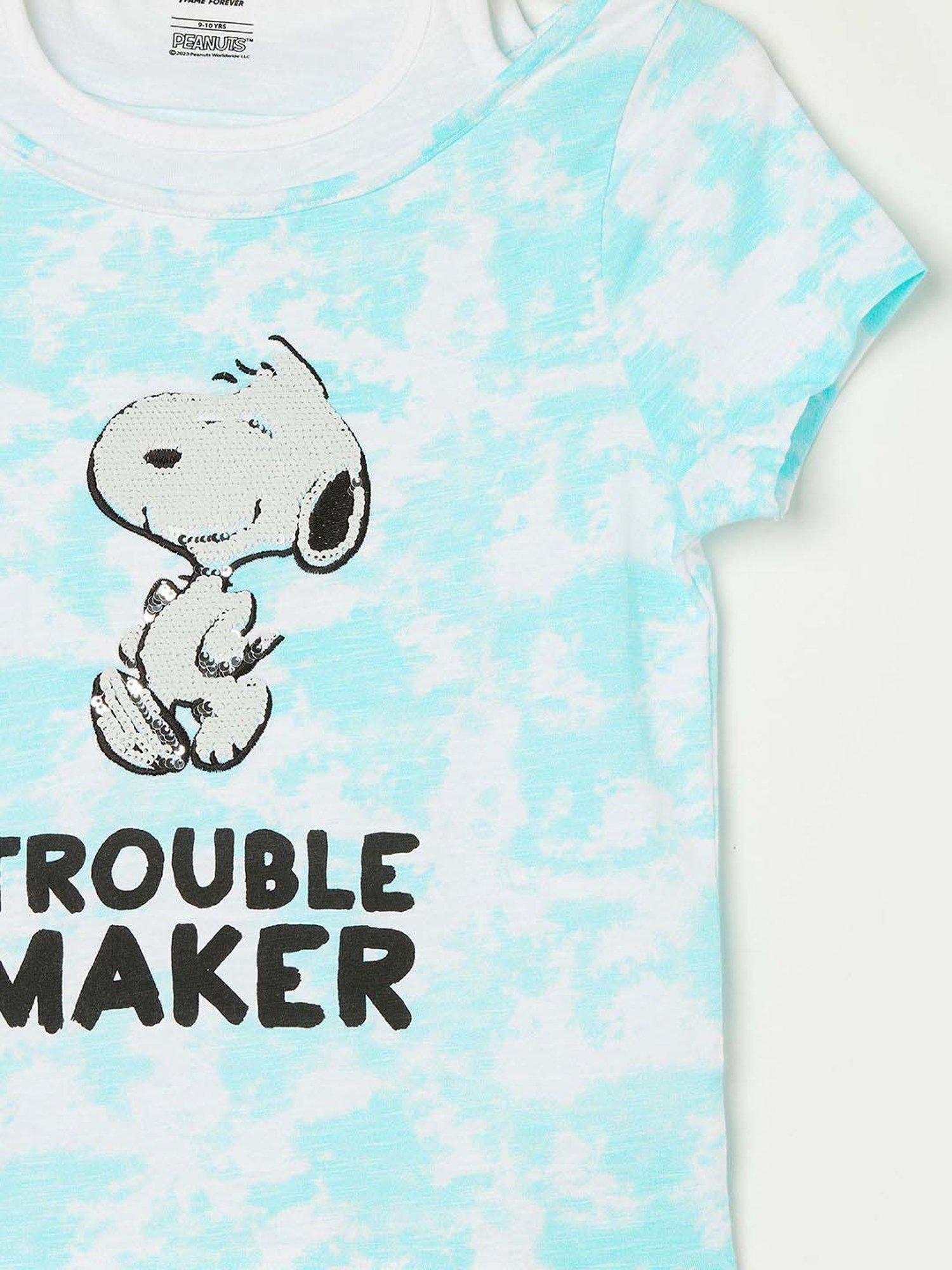 Fame Forever by Lifestyle Kids Aqua Blue Cotton Printed T-Shirt