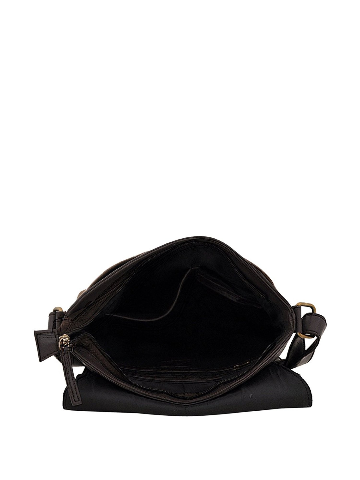 Yelloe Brown Solid Medium Cross Body Bag