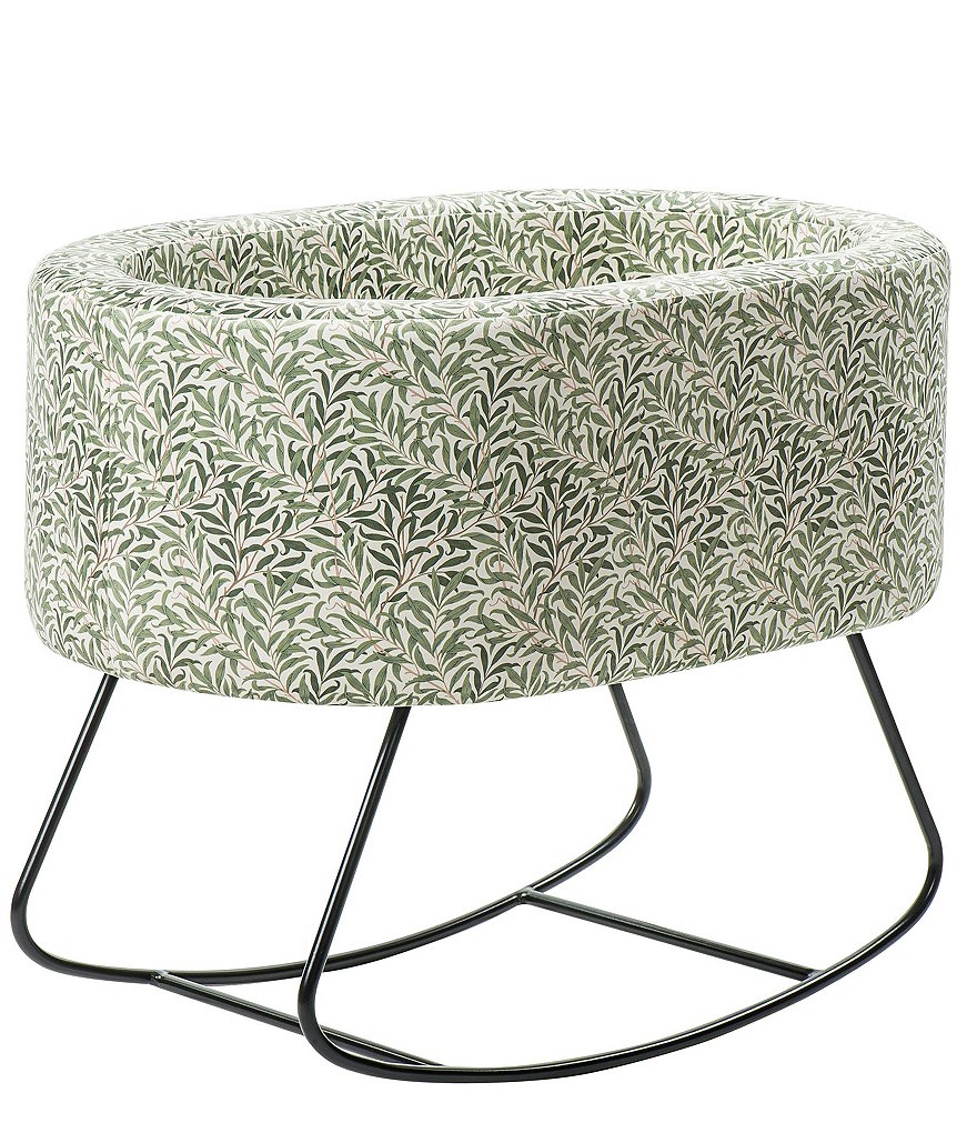 Aristot Tufted Upholstered Willow Boughs Bassinet + Dondolo Rocking Base