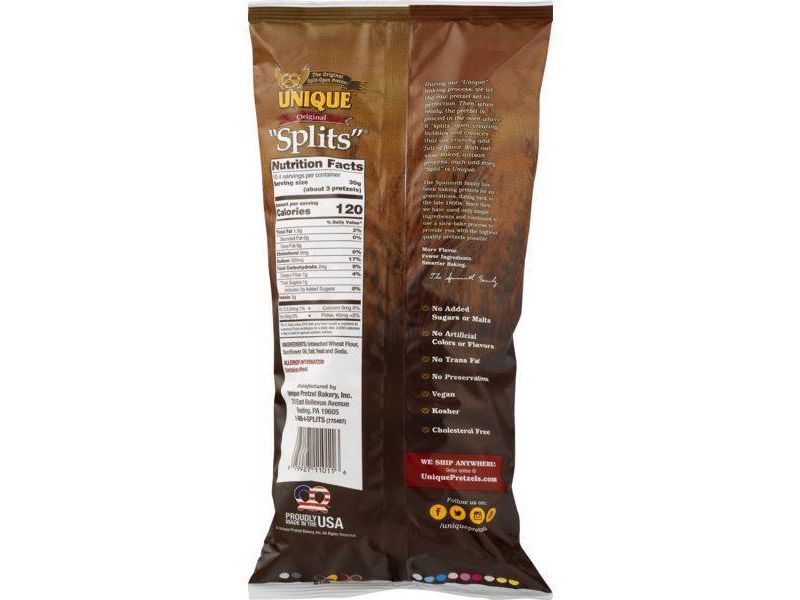 Unique Whole Wheat Pretzel Splits - 11oz/12pk