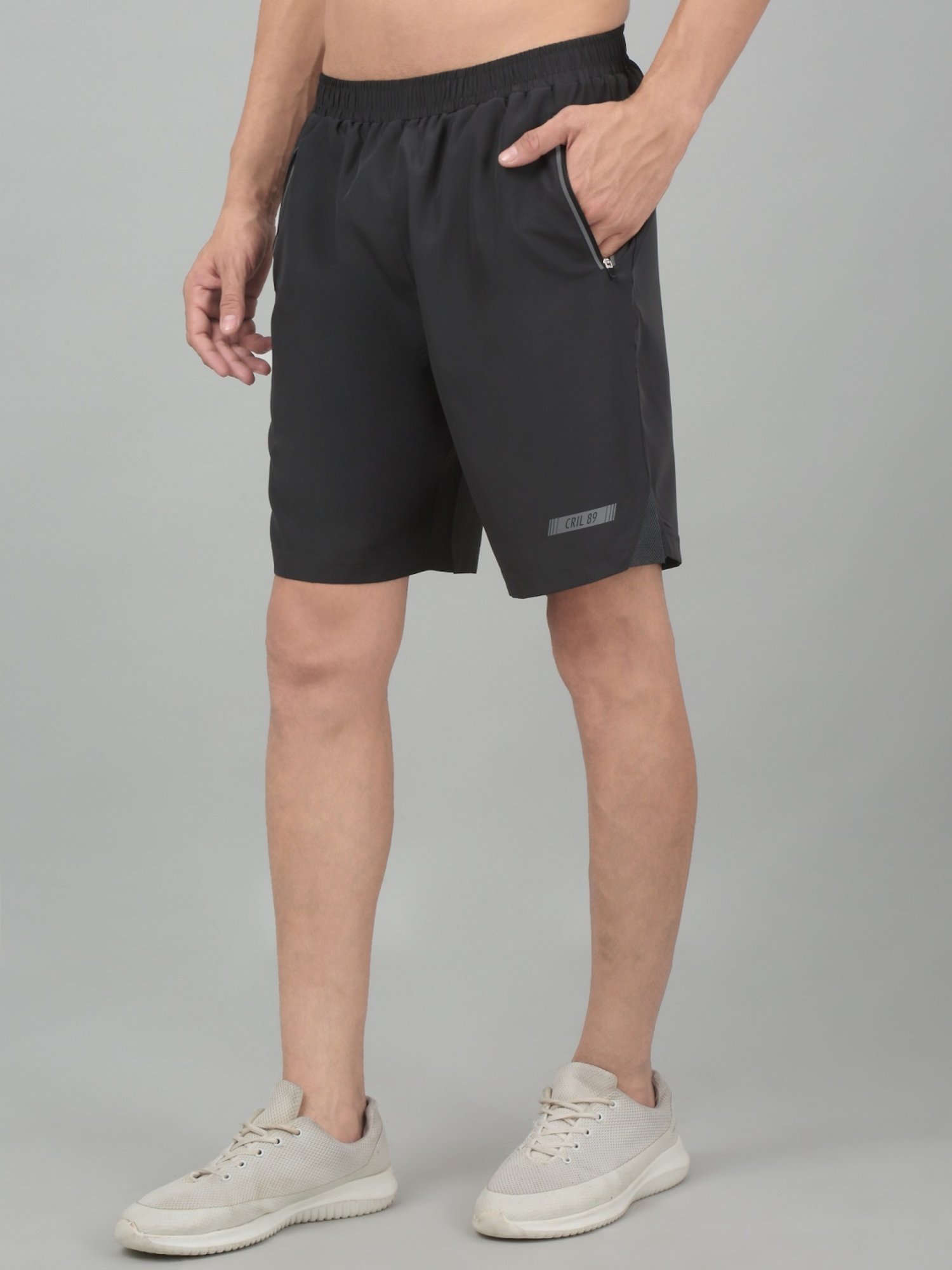 Cantabil Grey Regular Fit Sports Shorts