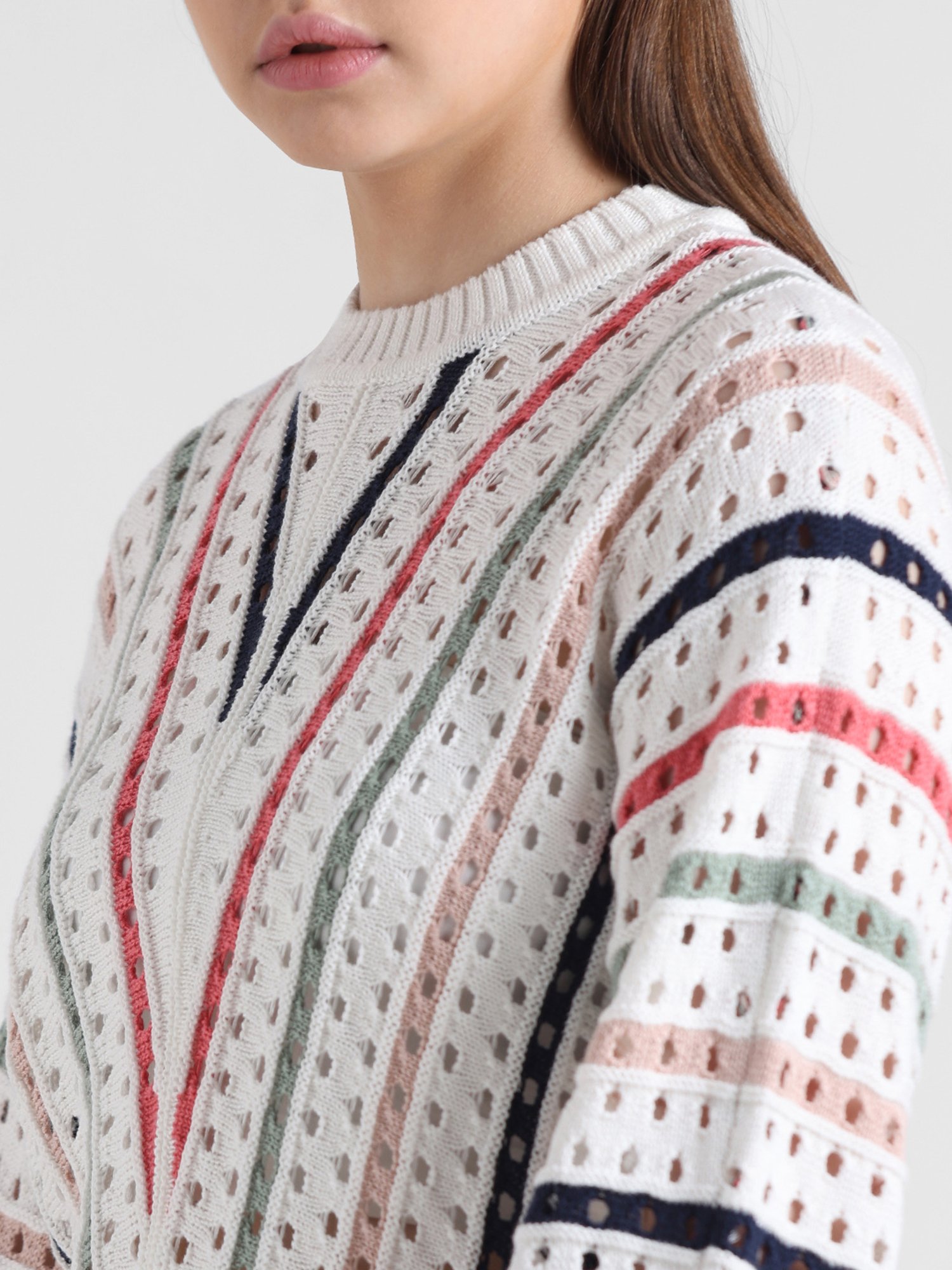 Only White Striped Pullover