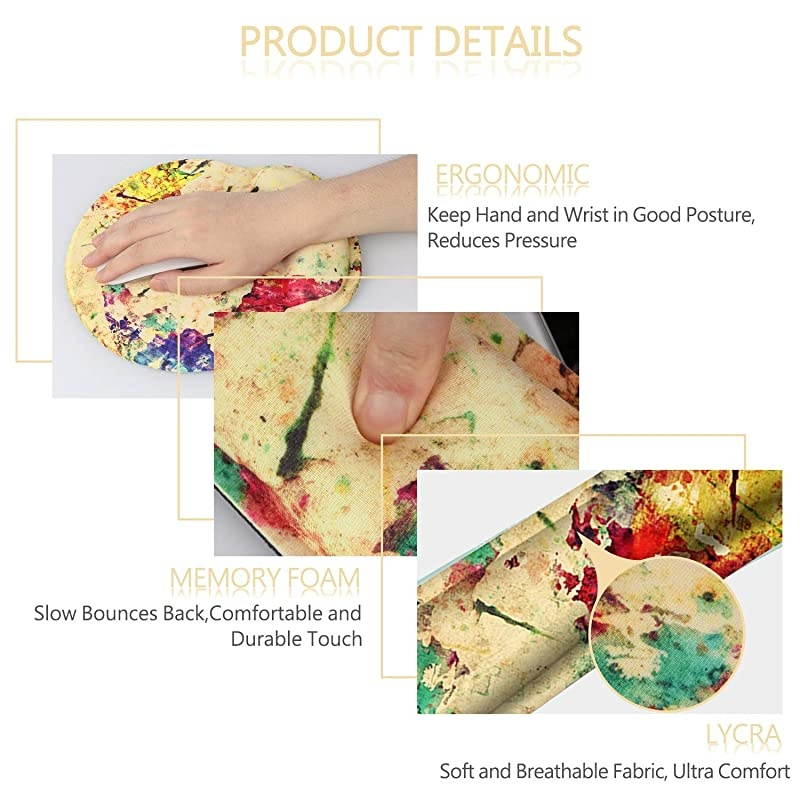 Keyboard Wrist Rest and Ergonomic Mouse Pad Wrist Support Set with Non-Slip Backing Memory Form-Filled, Easy-Typing and Pain Relief for Gaming Office Computer Laptop (Vintage Map)