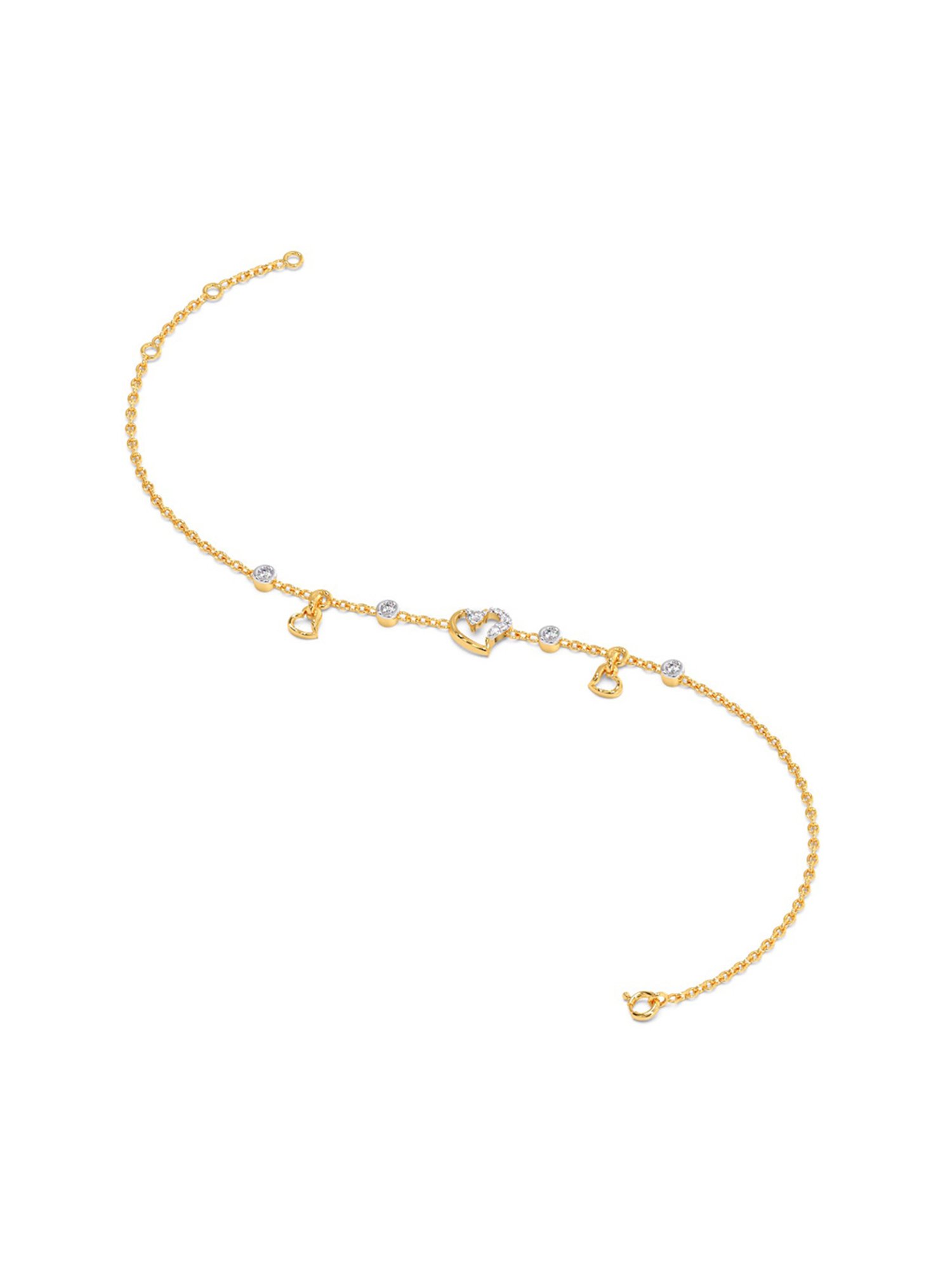 Candere by Kalyan Jewellers BIS Hallmark 18K Yellow Gold and Certified Diamonds Bracelet