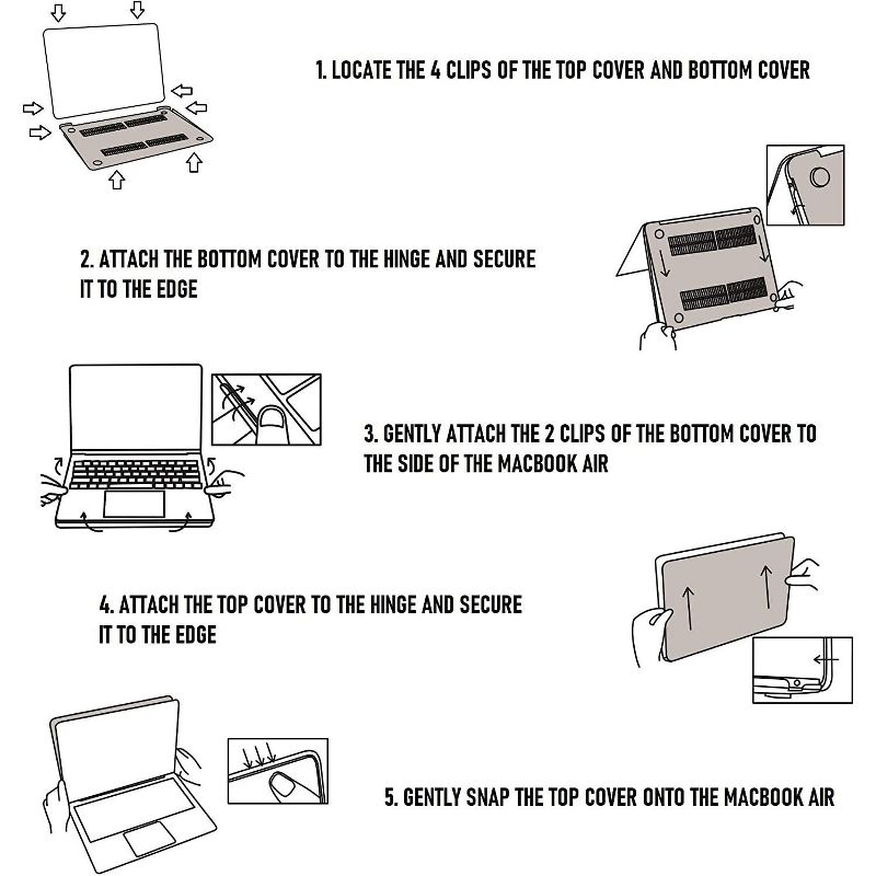 Dartwood 13" Macbook Air Case - Lightweight, Clear and Hard Case for A2337(M1)/A2179/A1932 (2018 - 2020) Macbook Air 13 Inch Models