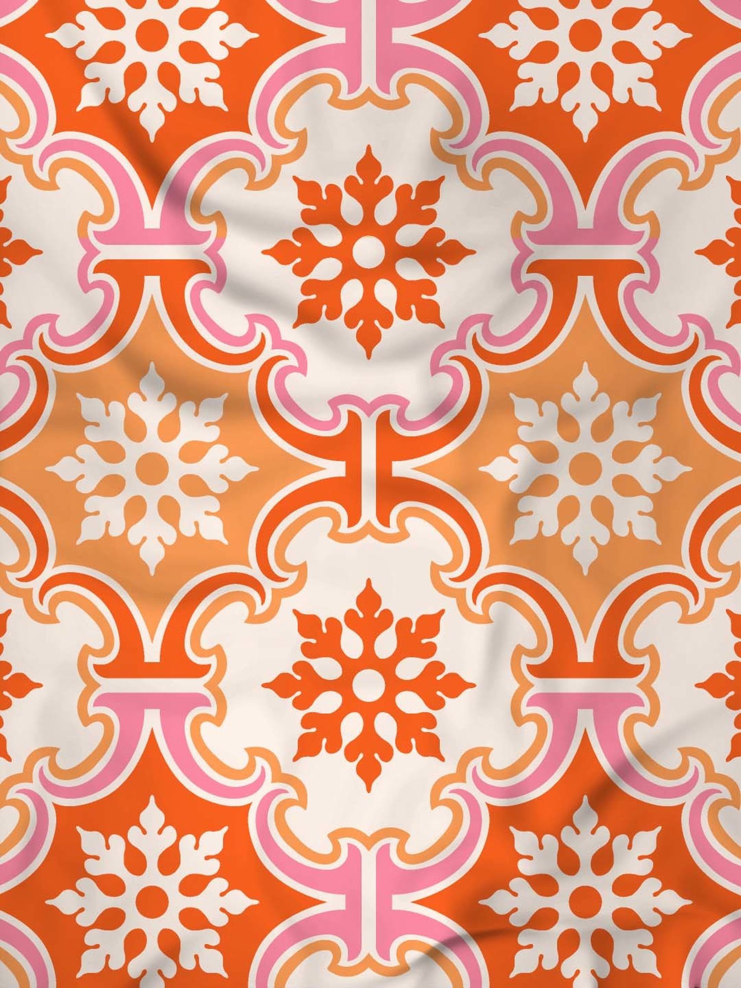 Raymond Home Shubham Orange 120 TC Cotton King Bedsheet with 2 Pillow Covers