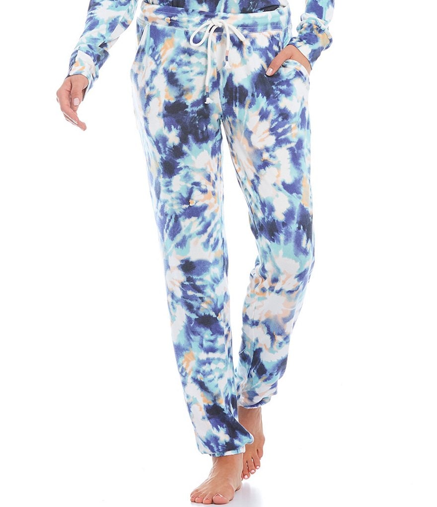 PJ Salvage Spiral Nights Tie-Dye Print Jersey Knit Jogger Coordinating Sleep Pants