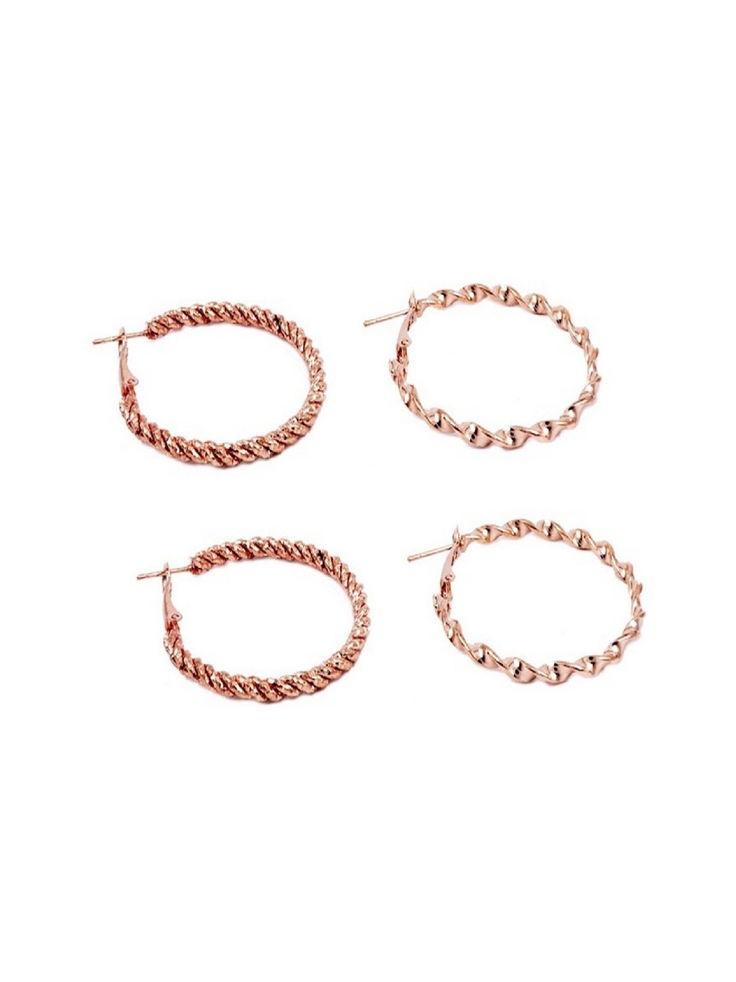 Jewelz Pack of 3 Gold Plated Hoop Earrings Set for Women