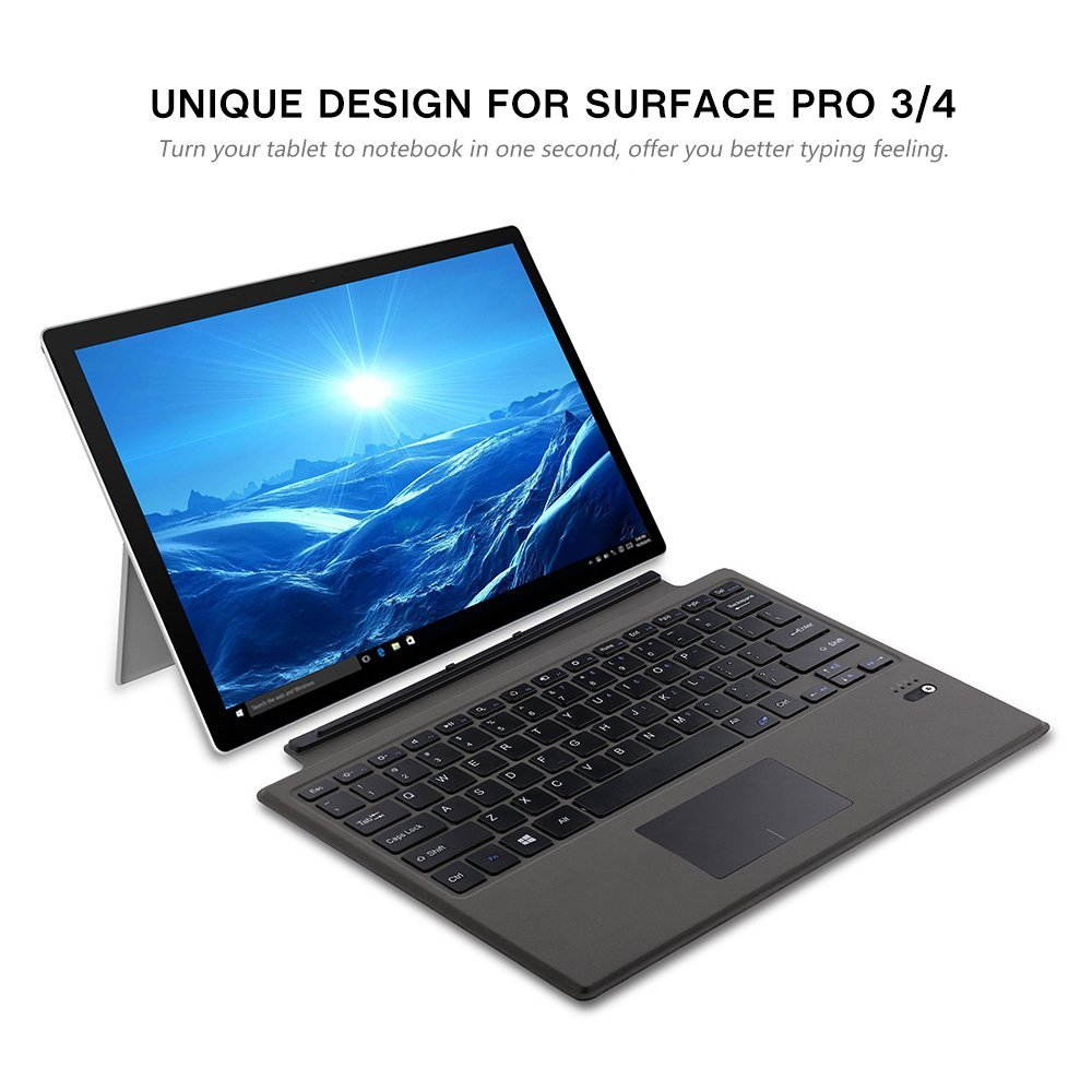 Ultra-slim Wireless Bluetooth Keyboard for Microsoft Surface Pro 4 Surface Pro 5 12.3"