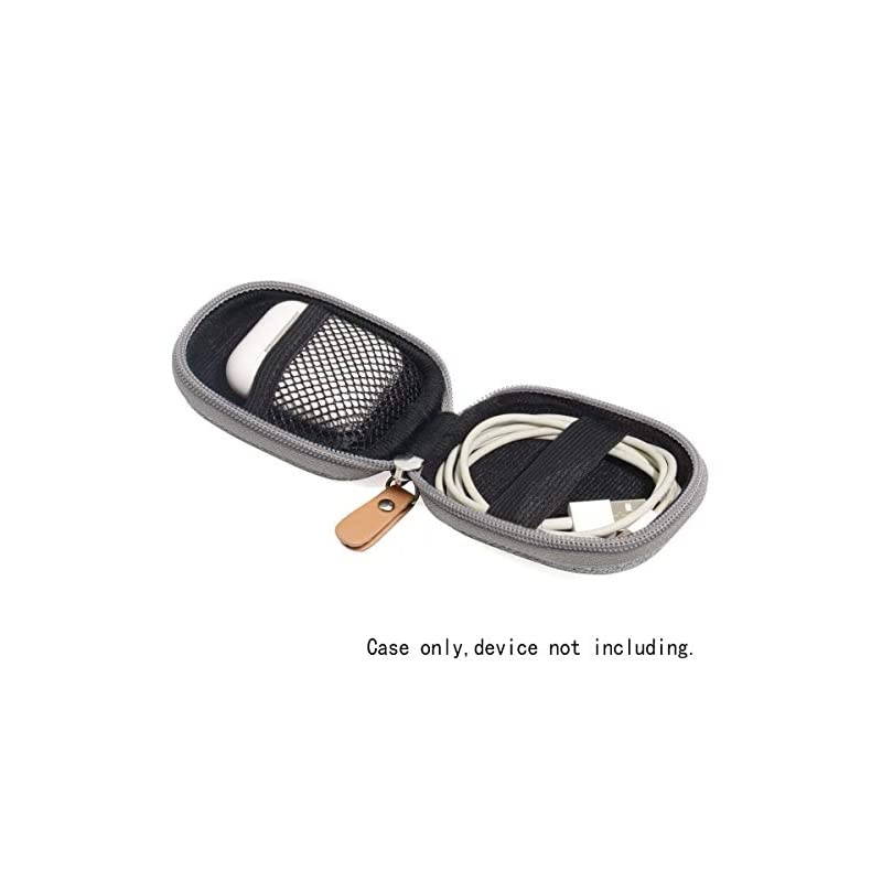 Protective Case for Airpods Handy Semihard case for airpods for travel protective and orgaize Shock and shake Proof mesh pocket for cable and other accessories Gray