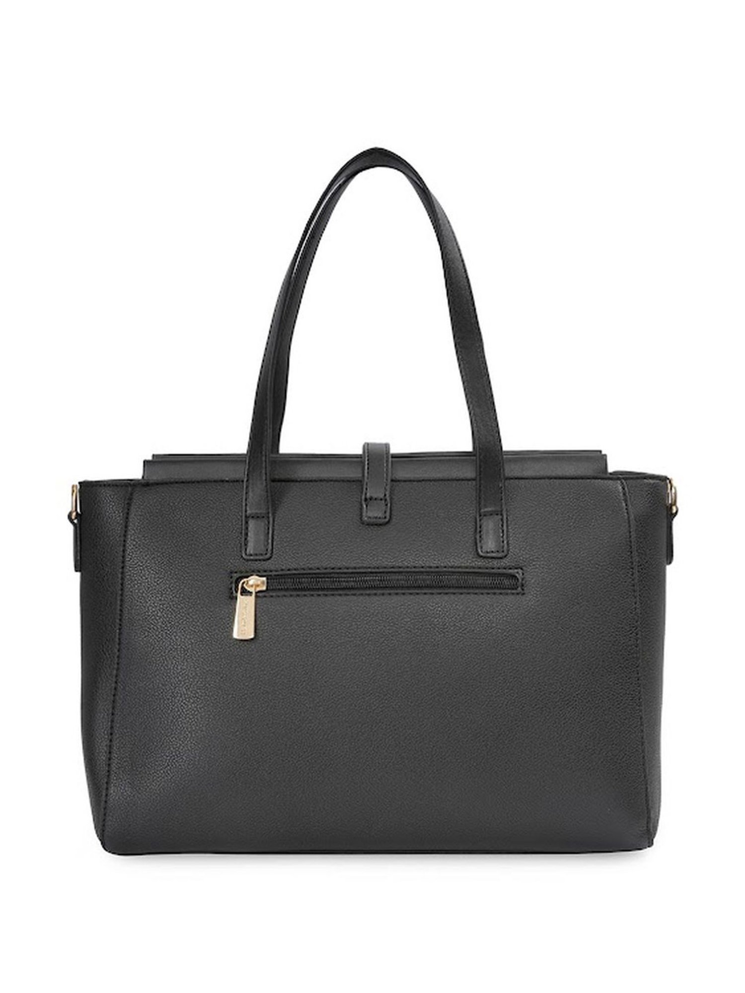 Sugarush Carly Black PU Solid Shoulder Handbag