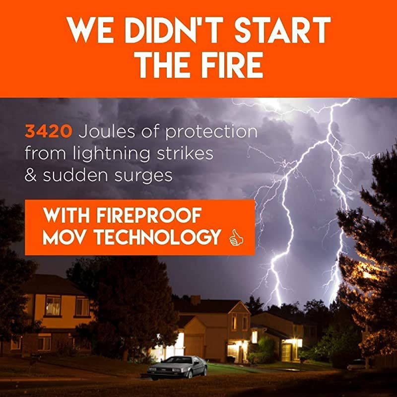 12 Outlet Surge Protector Power Strip With 3420J Of Surge Protection Ideal For Protecting Computer or Gaming Setups Includes 2 Pairs Of Coax Connectors amp Wall Mounting Slots