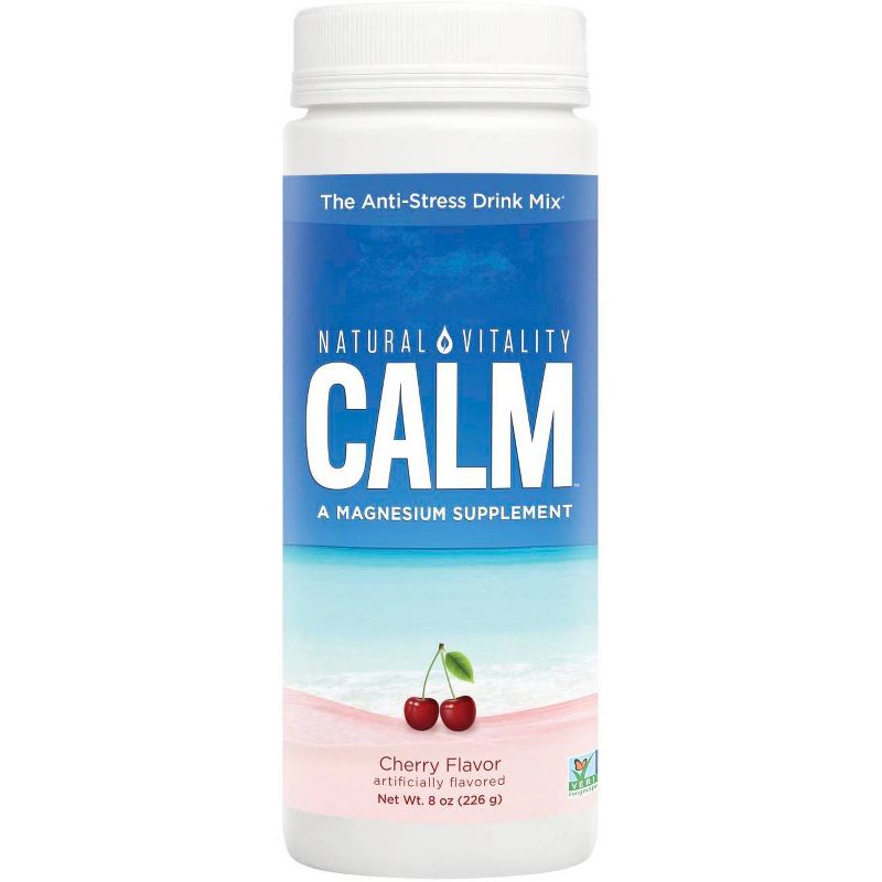 Natural Vitality Natural Calm Anti-Stress Vegan Magnesium Supplement Powder - Cherry - 8oz