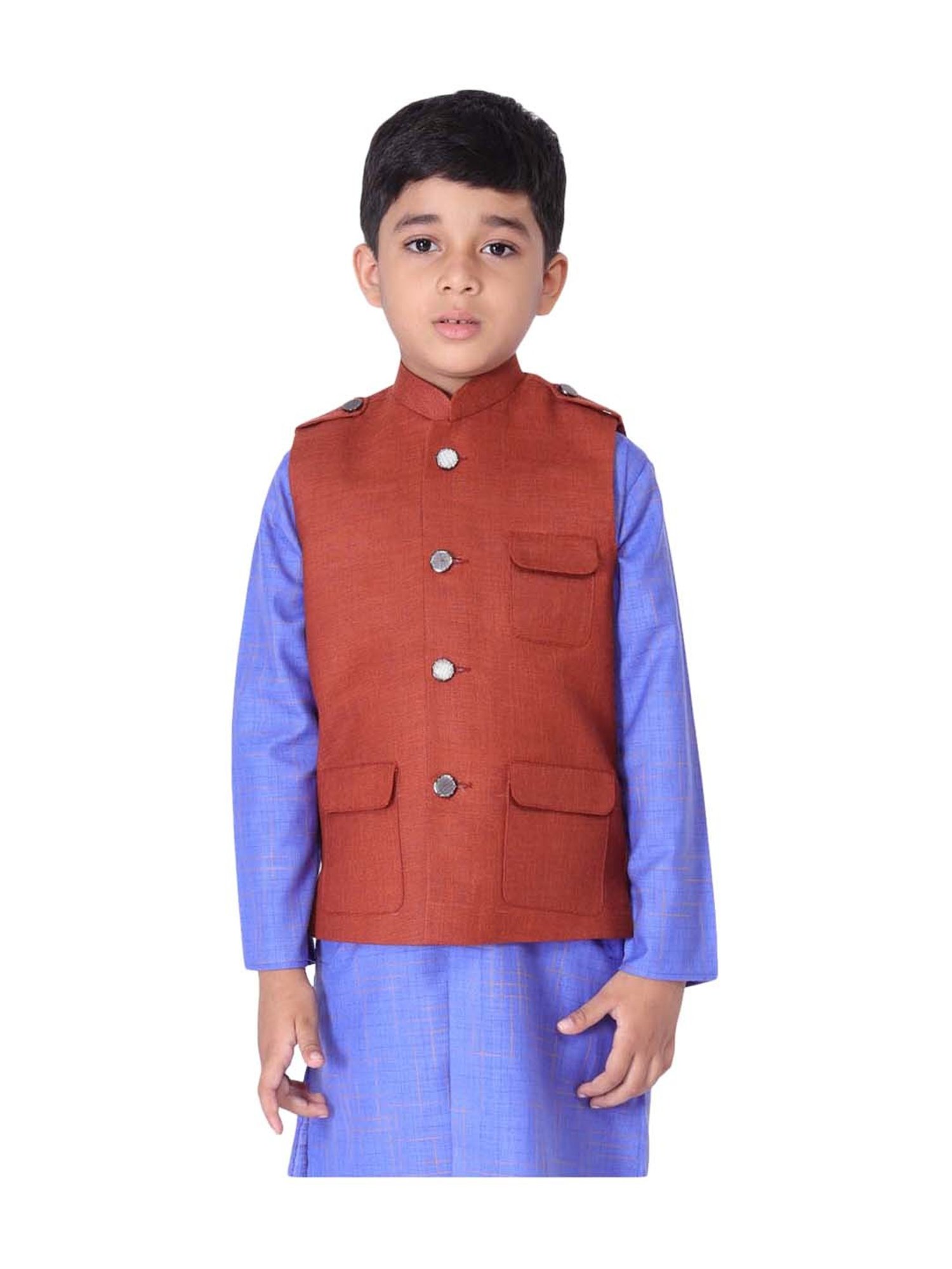 Blue Giraffe Kids Maroon Solid  Blazer