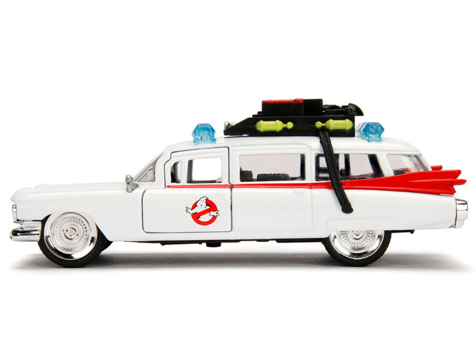1959 Cadillac Ambulance Ecto-1 White "Ghostbusters" Movie "Hollywood Rides" Series 1/24 Diecast Model Car by Jada