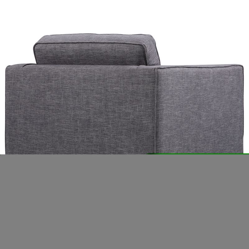 Element Mid-Century Modern Chair in Dark Gray Linen and Walnut Legs - Armen Living