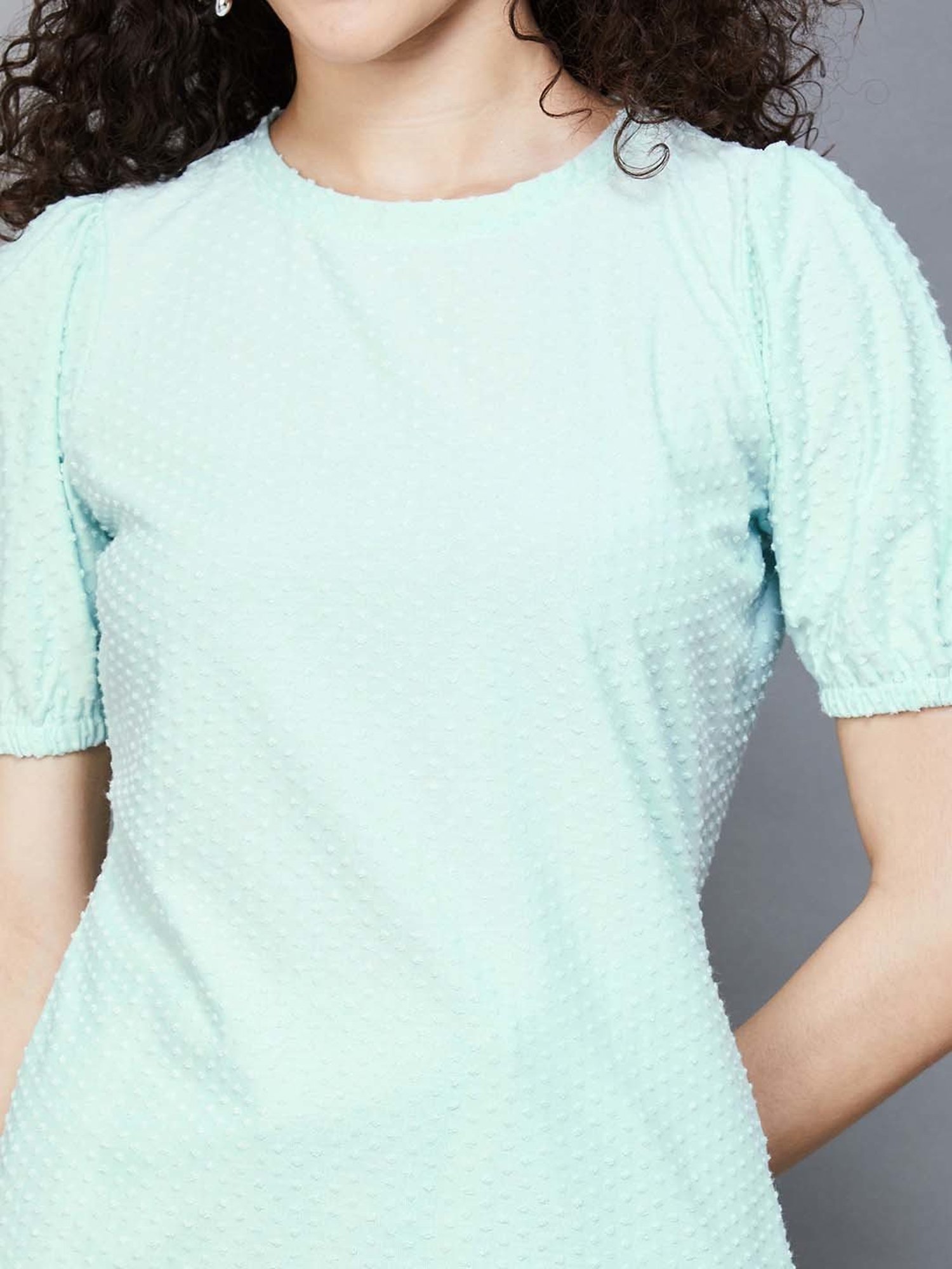 Fame Forever by Lifestyle Green Self Pattern Top